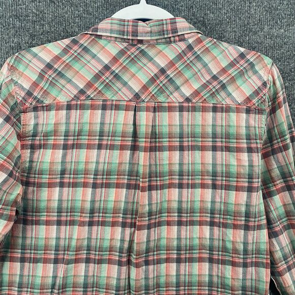 prAna Shirt Womens M Plaid Tunic Long Sleeve Casual Outdoor Peasant‎ Boho Grunge - Picture 6 of 10